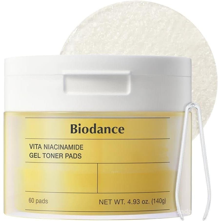 BiodanceVitaNiacinamideGelTonerPads, Corretor de Manchas Escuras, Tonificante, Discos Esfoliantes Suaves com Vitamina C,