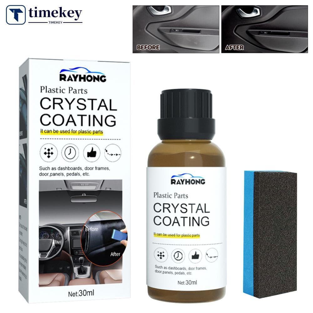 TIMEKEY 30ml Carro Plástico Restaurador Revestimento Polonês Limpador De Couro Interior Assento Restauração Cera Acessór