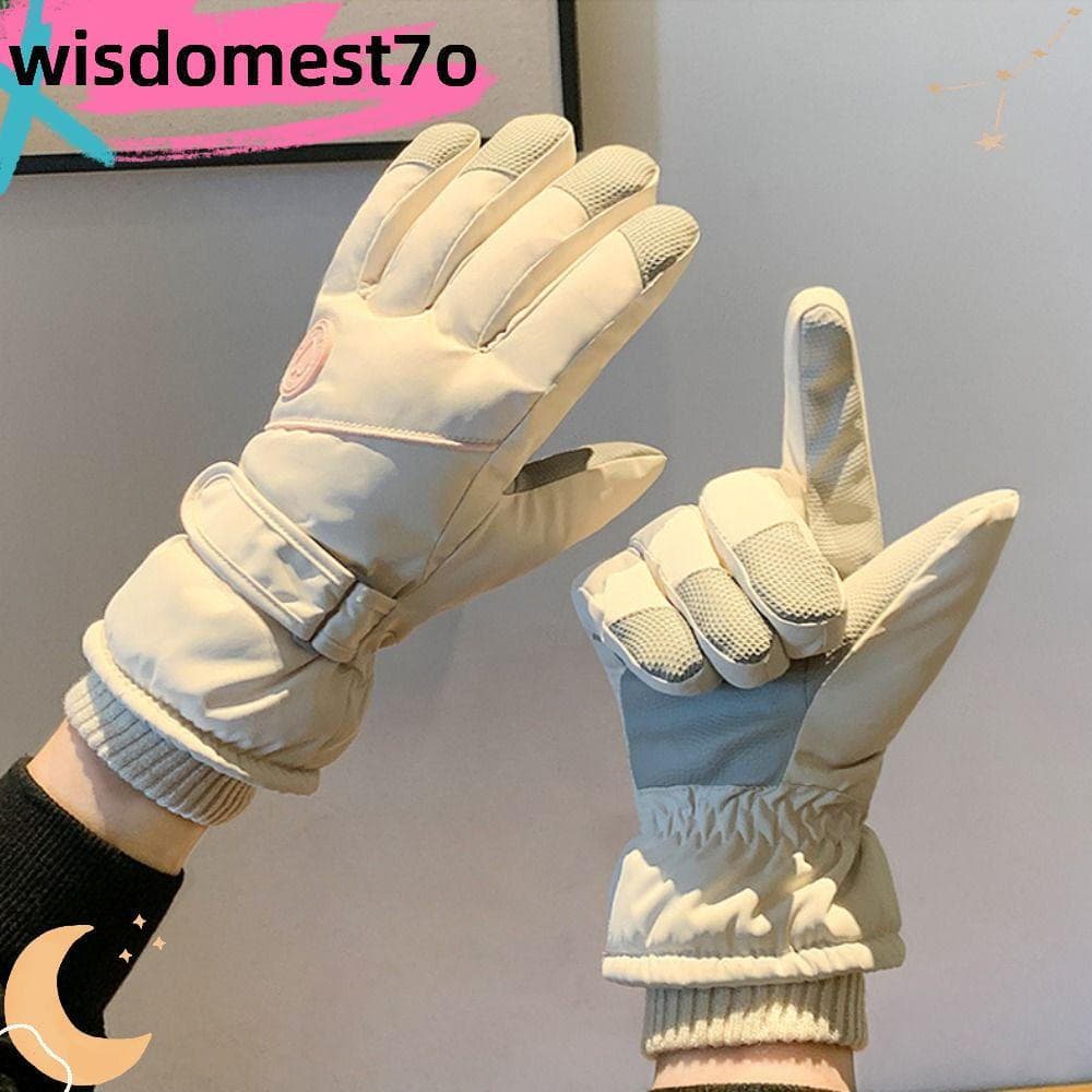 Luvas De Pelúcia Femininas WISDOMEST , Esqui Quentes De Inverno À Prova D'água Para Snowboard , Luva Térmica Espessada D