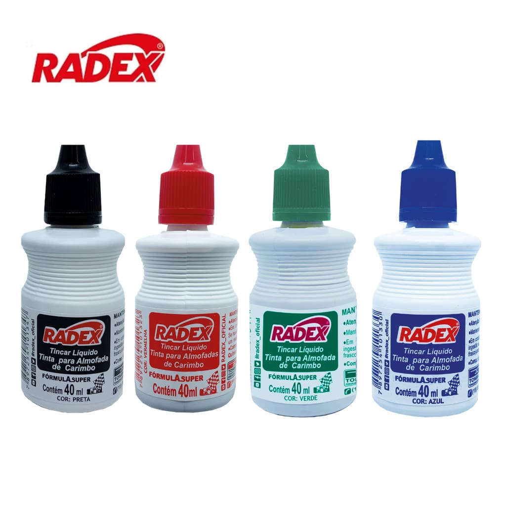 Tinta Para Almofada de Carimbo 40ml - RADEX