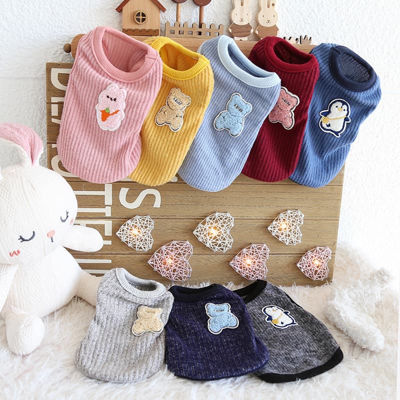 Casaco de lã para filhotes estilo ursinho de pelúcia, roupas fofas de pelúcia para cães pequenos, filhotes, gatinhos e g