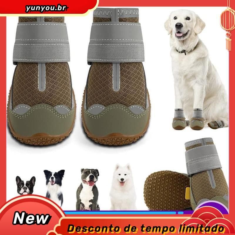 4pcs Sapatos Para Cães Grandes/Respirável/Professi onal/Antiderrapante/Durável Animais De Estimação/Cnhada