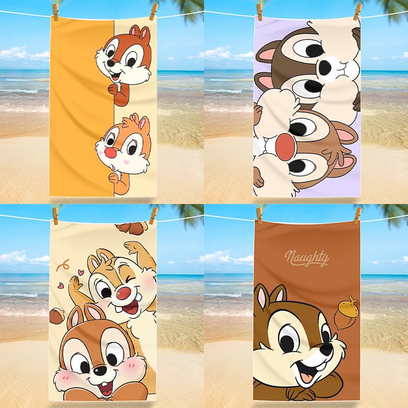 Toalha de praia estampada com desenhos animados, toalha de microfibra para crianças, secagem rápida, absorvente, à beira