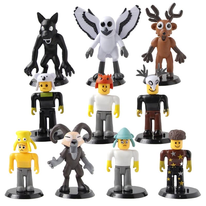 10 Pçs/Set Novo Jogo 99 Noites Na Floresta O Veado A Coruja Ram Dino Kid Lobo Urso Polar Q Versão PVC Figuras De Ação Mo