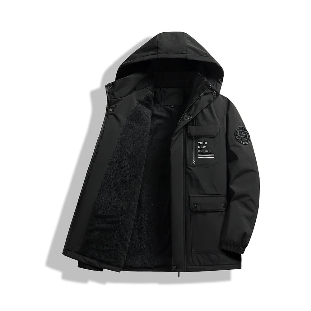 Jaqueta de inverno com capuz jaqueta de algodão masculina solta Street Wear engrossado quente jaqueta de algodão masculi