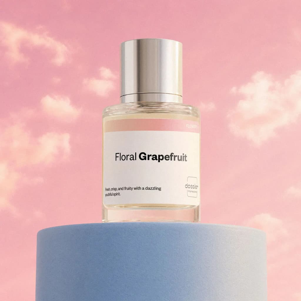FloralGrapefruit, Dossier, WomenPerfe, Eau de Parfum, 50ml, Grapefruit, Pear, Jasmine, Ambergris, Agarwood, Amberwood AN