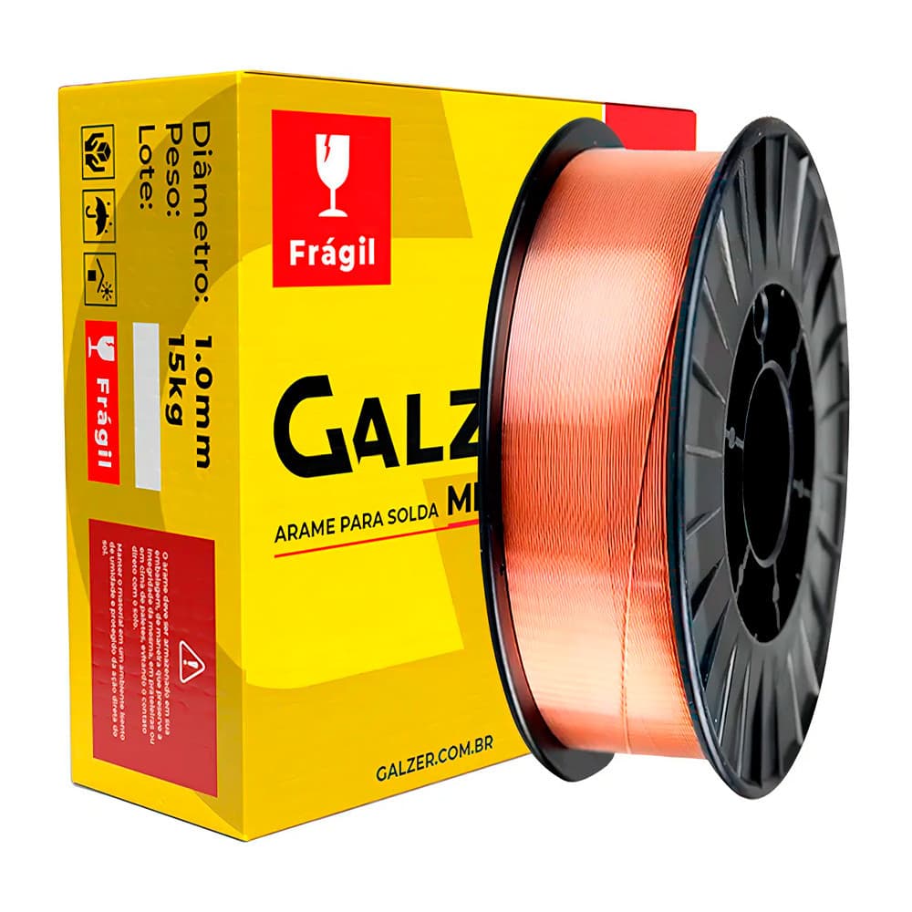 Arame para Solda MIG 1.0mm ER70S-6 15KG Galzer