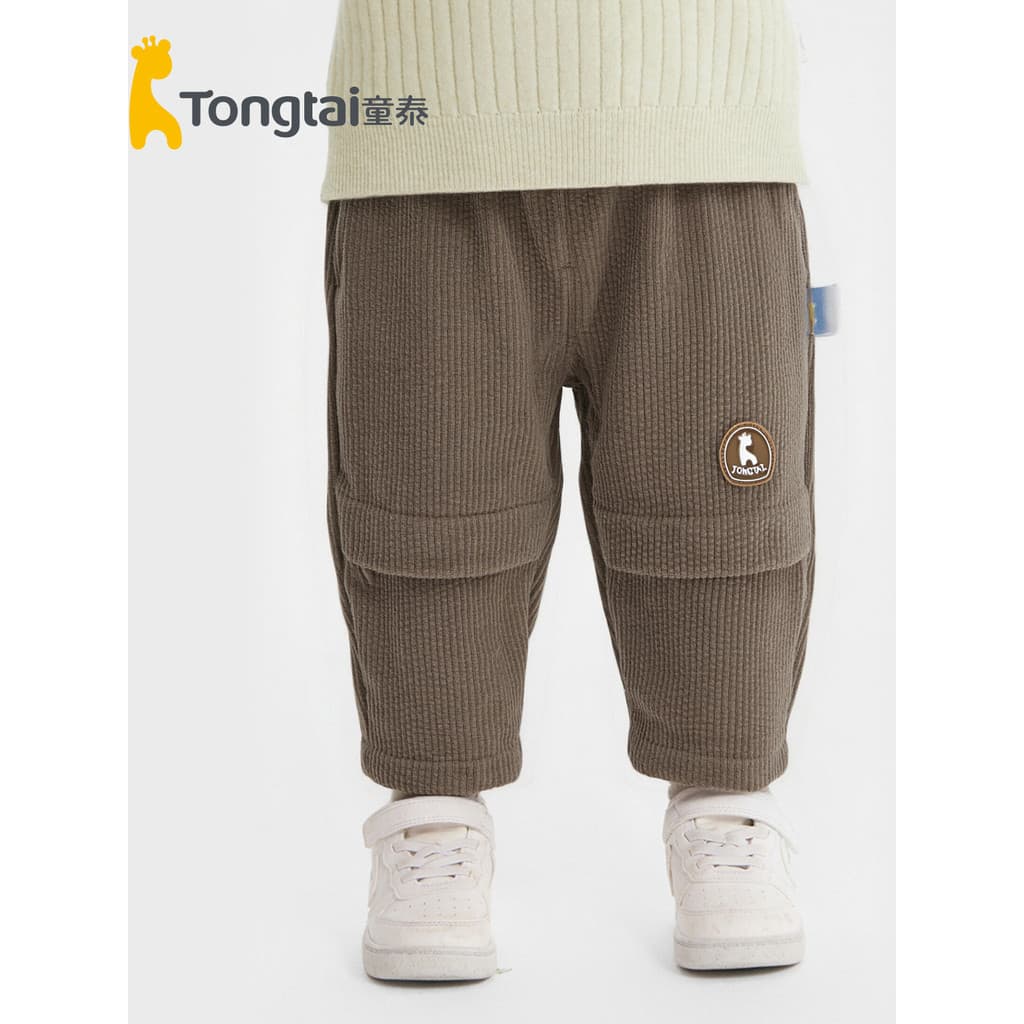 Tongtai calças infantis primavera outono calças de veludo 2025 novo estilo meninos calças casuais bebê Outing ret