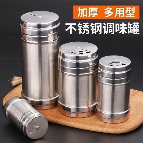 Churrasco tempero Jar tempero garrafa de aço inoxidável pimenta cominho tempero Sprinkler garrafa rotativa tampa tempero