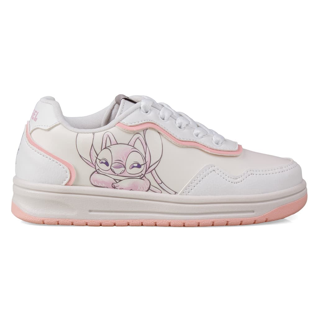 Tênis Infantil Feminino Menina Angel Disney Stitch Muda De Cor Holográfico Cadarço Personagem Conforto Original DST07KR