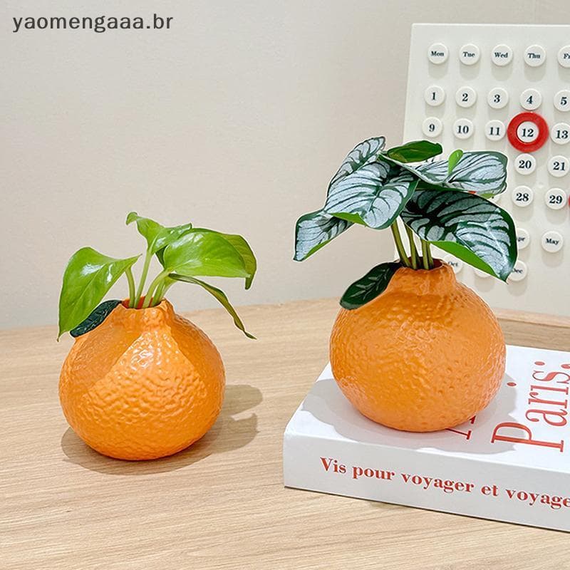 [yaoaa] Reprodução De Vaso Em Formato De Fruta Laranja Esmaltado De Arte De Mesa Decoração Peça Central De Buquê COD