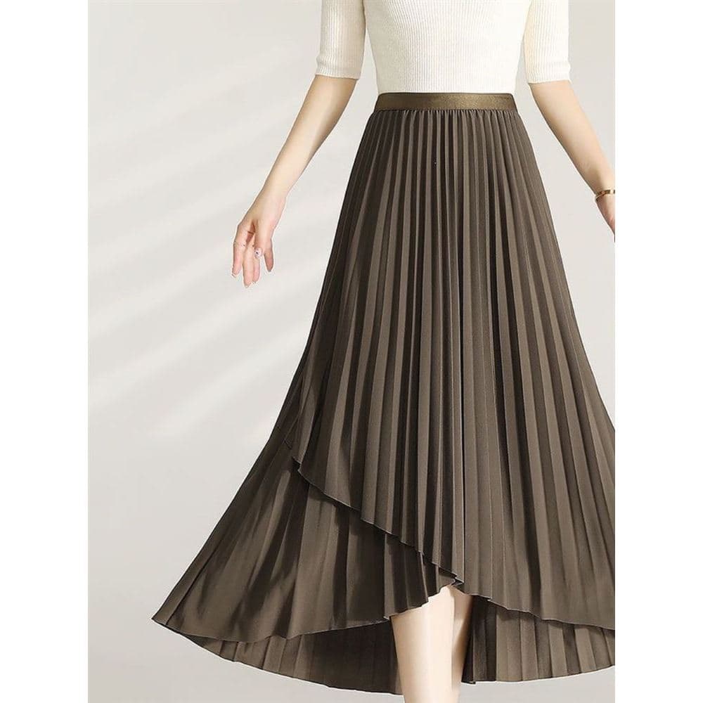 2023 primavera verão novo estilo Irregular moda Fishtail saia feminina comprimento médio babados saia plissada bainha gr