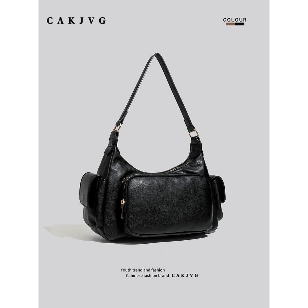 CAKJVG Estilo Retro Multi-Bolso Bolsa de Motocicleta Bolsa Feminina 2026 Novo Estilo de Couro Macio High-End Sense Cross