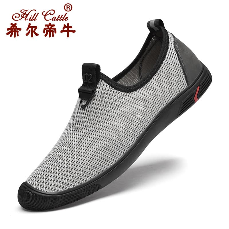 Sapatos masculinos verão oco respirável malha sapatos masculinos 2024 novo estilo fino desodorante voando tecido malha s