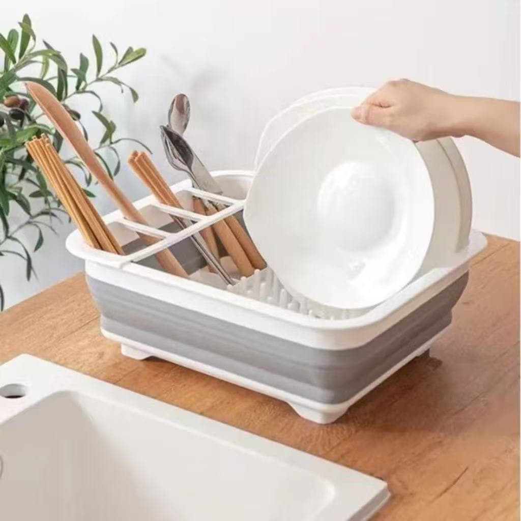 Escorredor Moderno De Louça Retrátil Talheres Pratos Silicone Dobrável Copo Organizador de Pia