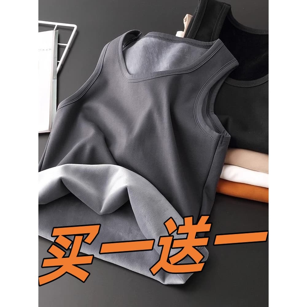 Colete térmico masculino outono inverno roupa interior forro de lã engrossado colete masculino camisa aquecimento colete