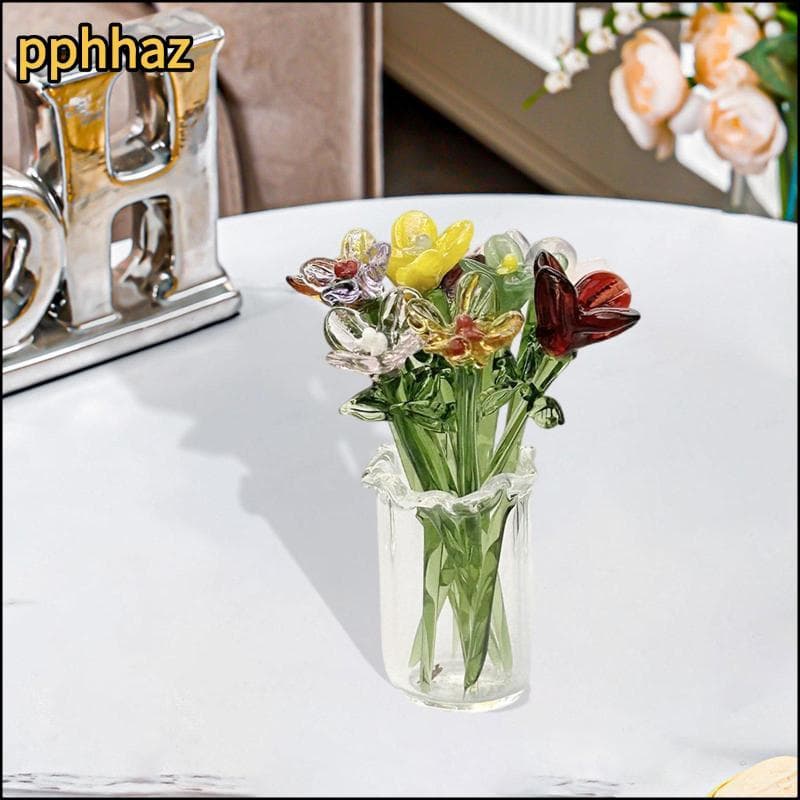 [pphhaz] Vaso De Vidro Pequeno Flores Moderno Para Peça Central De Mesa Sala De Estar