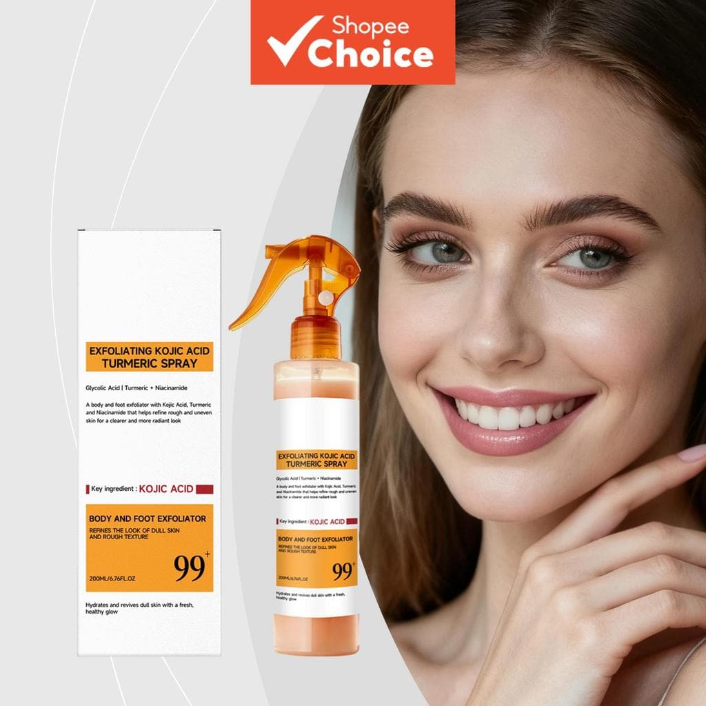 Esfoliante de Ácido Kójico, Spray Corporal, Esfoliante para Pés, Esfoliante Corporal, Facial Clareador com