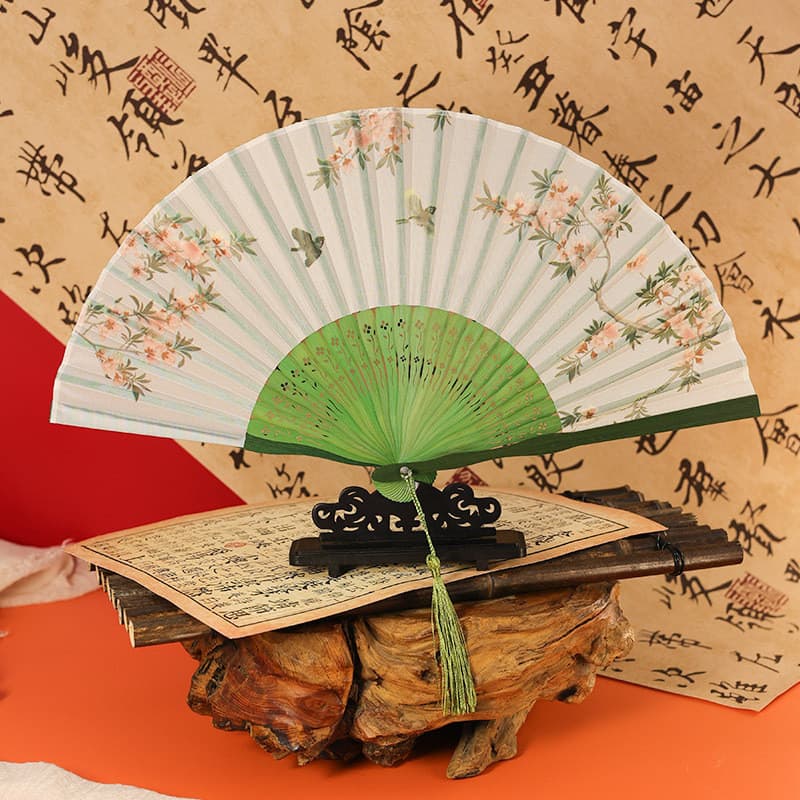 Antigo ventilador dobrável estilo antigo ventilador dobrável novo estilo chinês feminino fã de dança pequeno ventilador