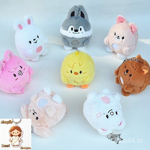 Kpop Idol Stray Kids Coelho Cabelo mini Brinquedo De Pelúcia Chaveiro Ovo skzoo Pingente