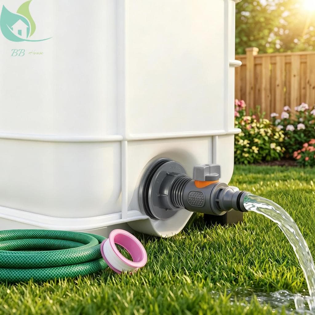 Conector De Mangueira De Jardim Em PVC , Barril De Água Com Válvula E Fita De Vedação , Adaptador De Tanque À Prova De V