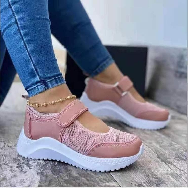2026 novo estilo casual único sapatos femininos 2026 verão cunha Velcro casual tamanho grande sapatos esportivos feminin