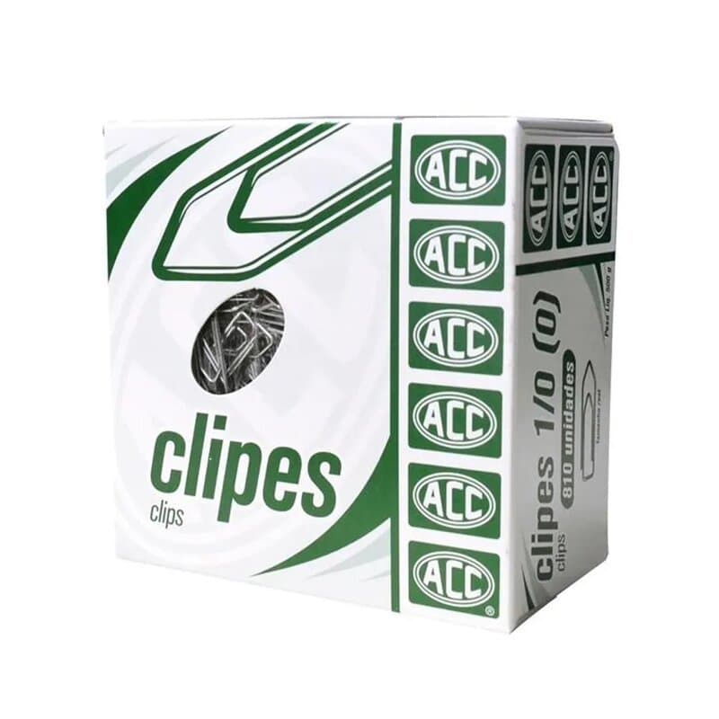 Clips 01/0 810 peças 500gr Acc | Escritório | Papelaria | Organização de Papéis | Uso Diário