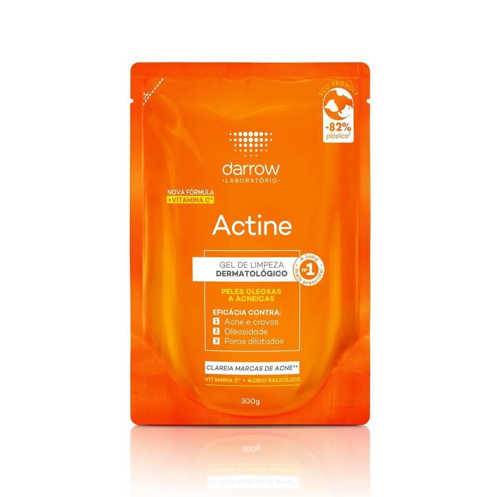 Darrow Actine Refil Gel de Limpeza Facial 300g Original Controle de Oleosidade Pele Acneica
