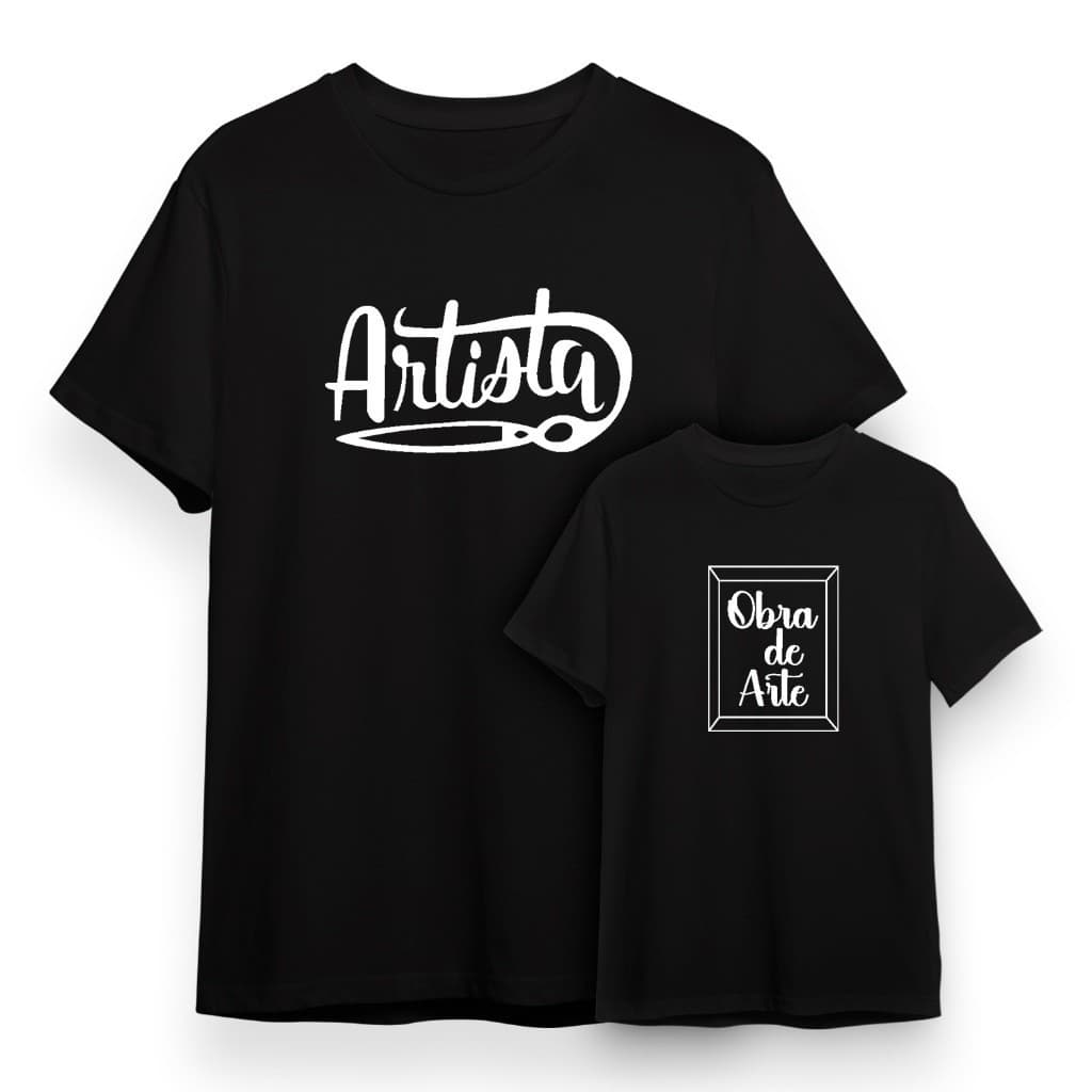 Kit 2 Camisetas 100% algodão Estampa Pai Artista / Kit Pai e Filho presente dia dos pais envio imediato