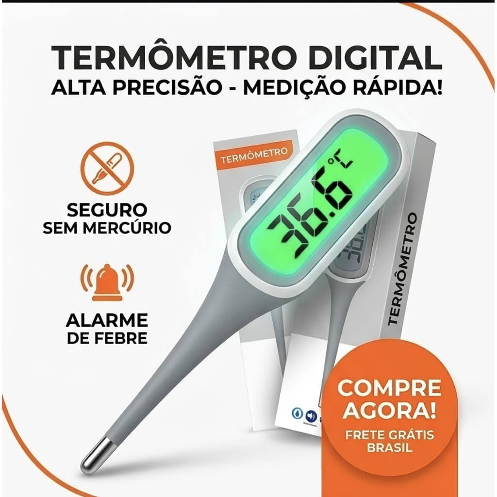 Termômetro Digital De Alta Precisão Para Febre Seguro Infantil Adulto