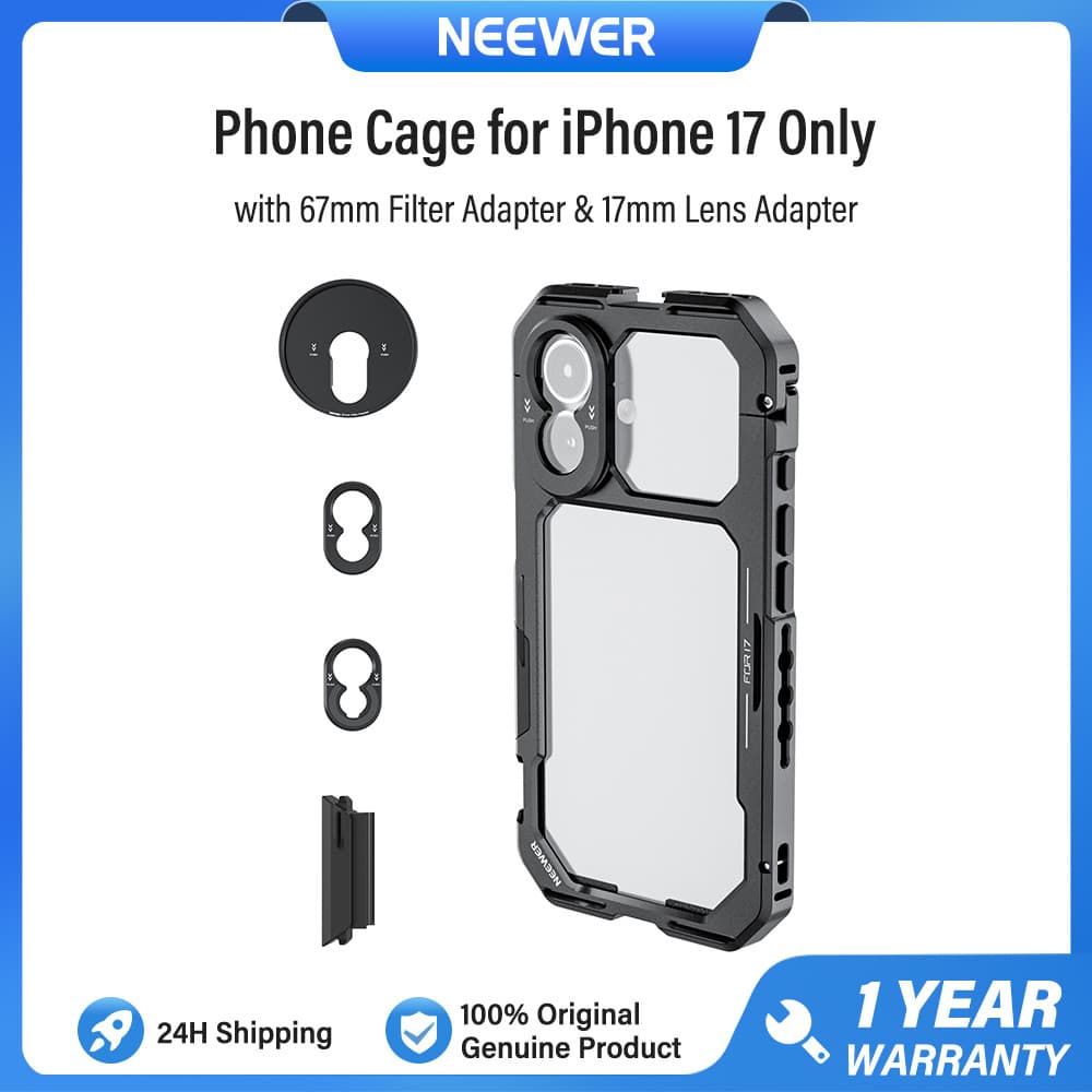 Kit De Gaiola Para Telefone NEEWER PA158 Compatível Com iPhone 17 Apenas , Preto