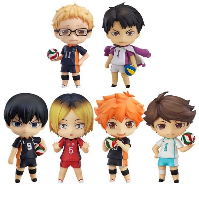 Anime "Haikyuu!!" Hinata Shoyo/Kageyama Tobio/Miizushima Katsura/Okavara Toru/Kenma Kozai/Niijima Kazuo Mini Figuras Nen
