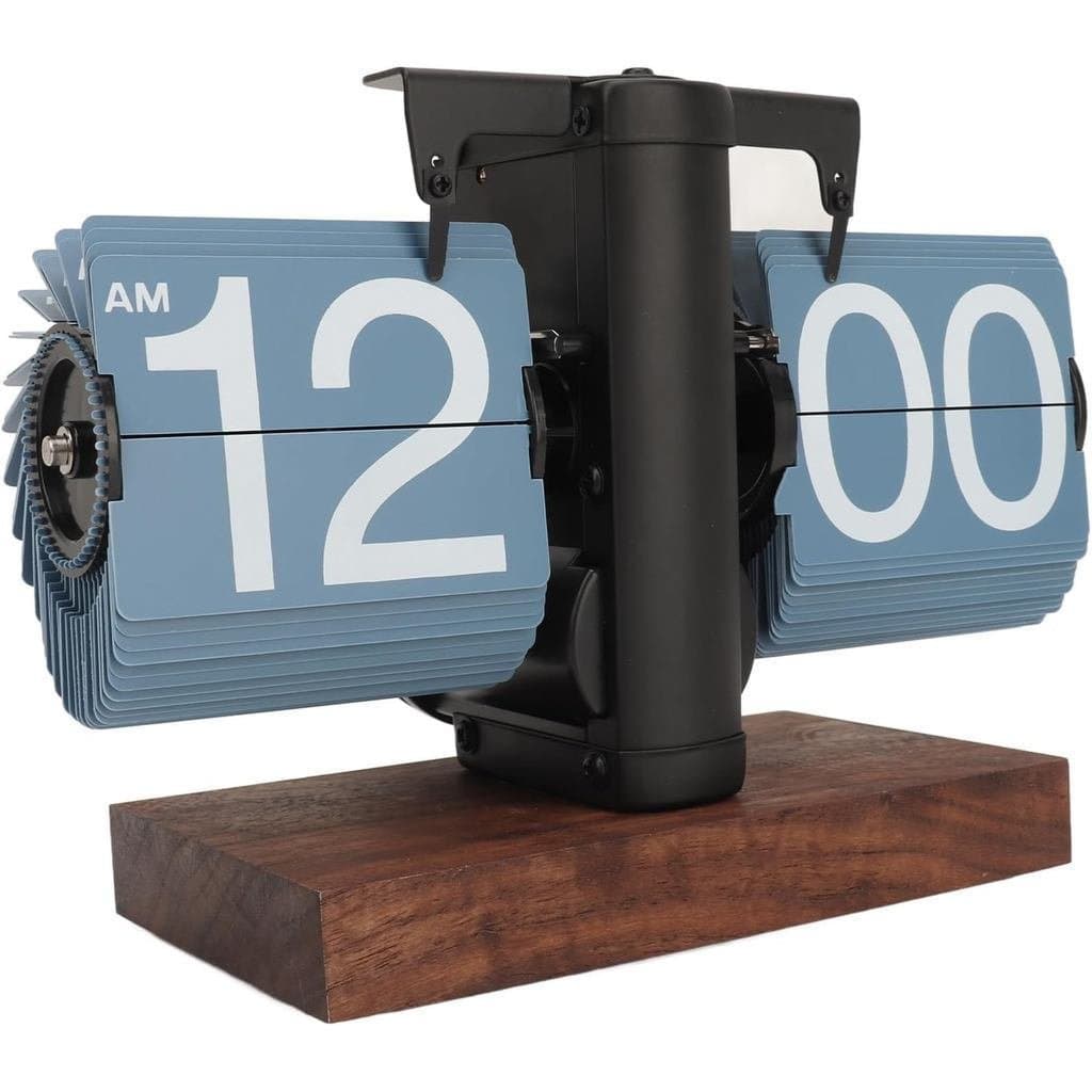 Relógio de mesa rotativo, relógio digital vintage com mostrador de folhas, relógio mecânico com folhas, relógio vintage
