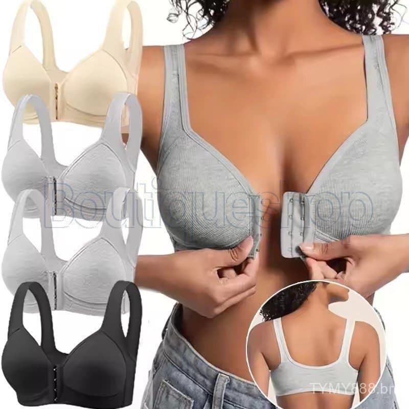 Roupa Íntima Feminina de Uma Peça – Macia, Elástica, Confortável, Disponível em 4 Tamanhos, Sutiã Push-Up com Fecho Fron