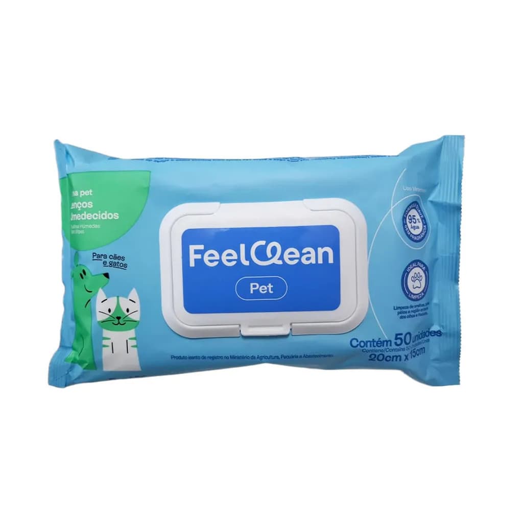 Lenço Umedecido Feelclean Pet 50 Unidades