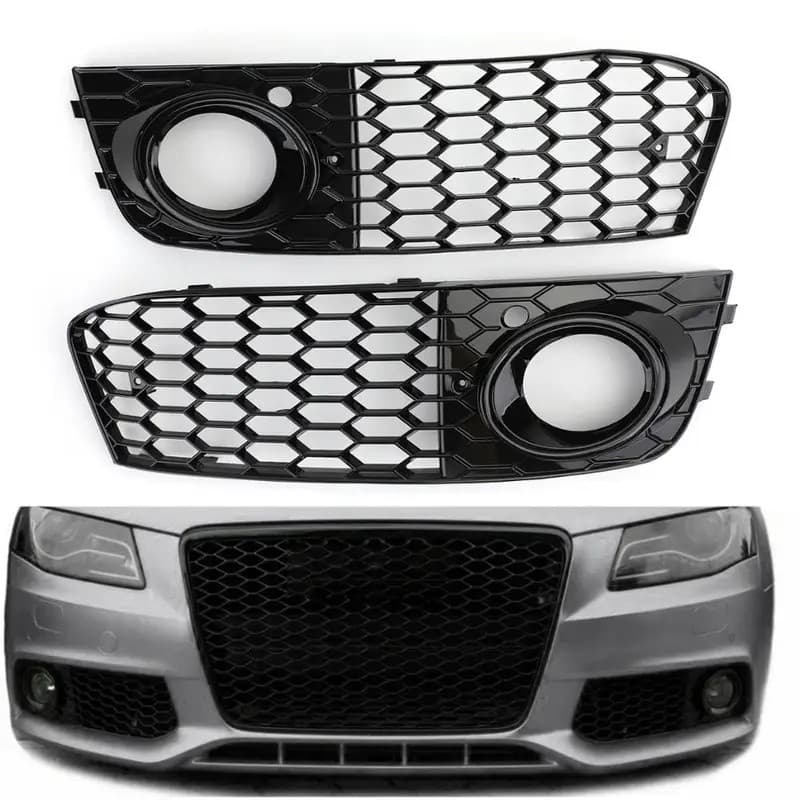 FZ Para Audi A4 B8 RS4 2009 2010 2011 2012 Favo De Mel Malha Luz De Nevoeiro Ventilação Aberta A4 Grade Entrada Capa 8KD