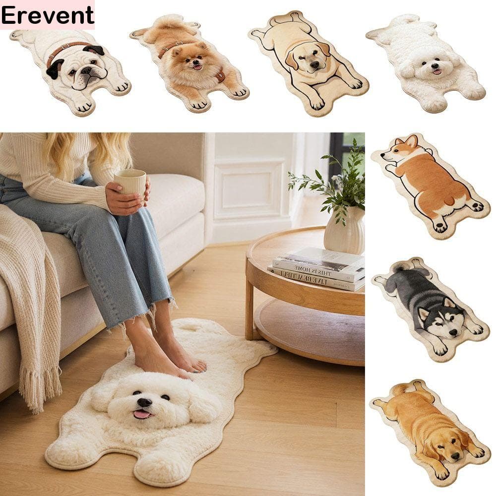 Tapete Com Estampa De Cachorro SUNSET , Decorativo Em Formato Especial De Chão De Animal Cachorrinho