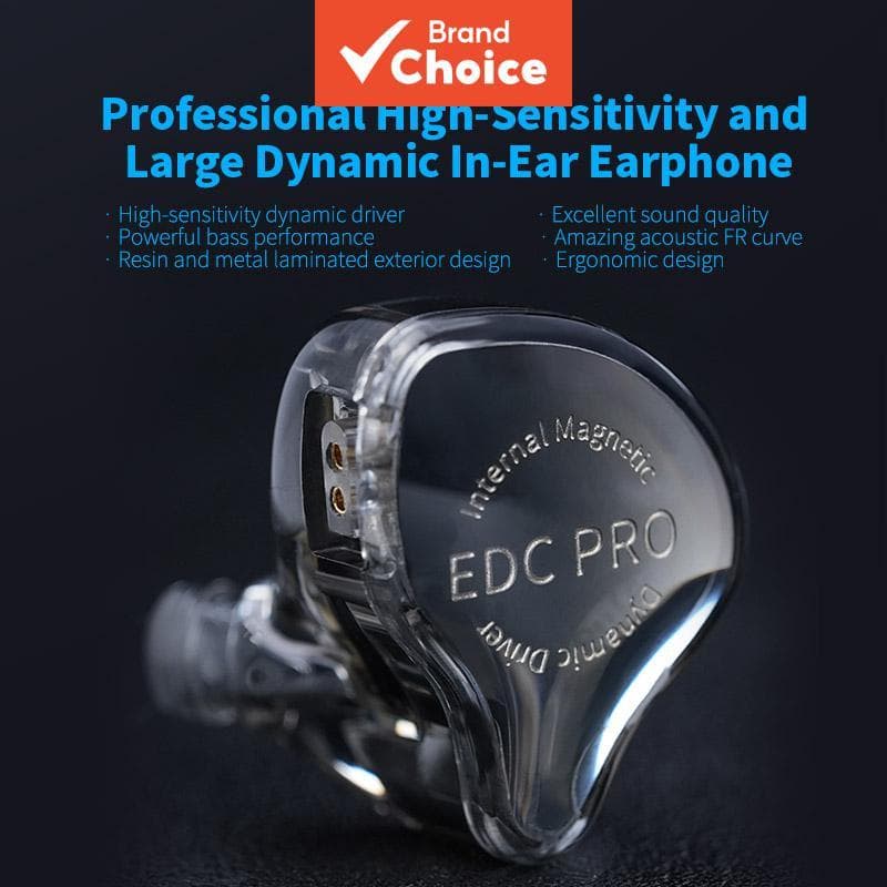 KZ EDC PRO DIY Fones De Ouvido Substituíveis 10mm Bobina Dinâmica HiFi Sound Intra-Auriculares Com Fio Para Música Uso D