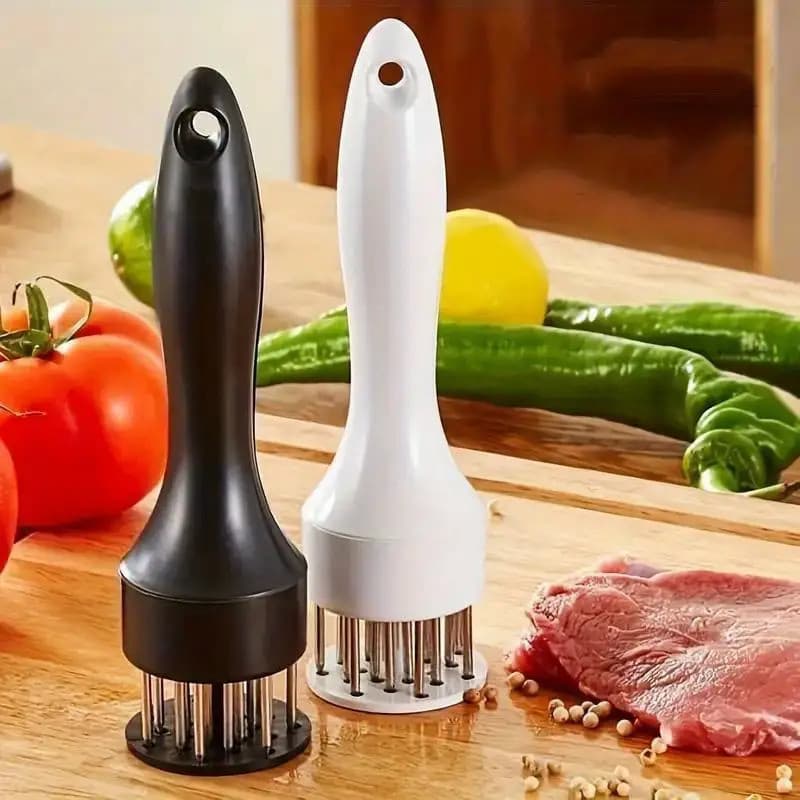 Amaciador de Carne em Aço Inoxidável com Utensílios de Cozinha, Perfurador de Carne, Acessórios para Preparação de Alime