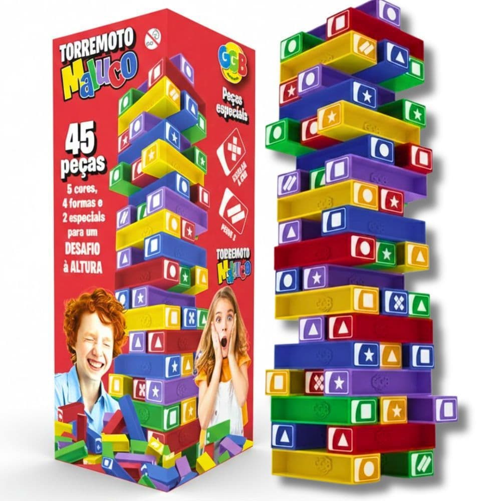 Jogo Torre De Equilíbrio Terremoto Maluco Treine Sua Coordenação Motora Jogo Para Criança Educativo