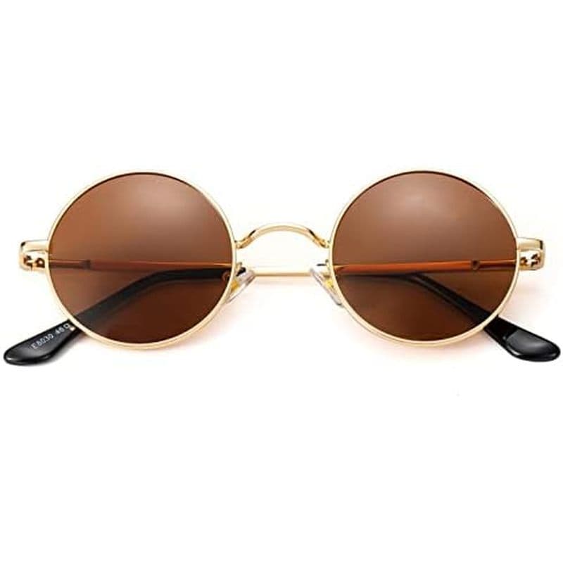 Óculos De Sol Polarizados Redondos Pequenos Kursan Para Mulheres E Homens Hippie Retro Circle Vermelhos-45MM