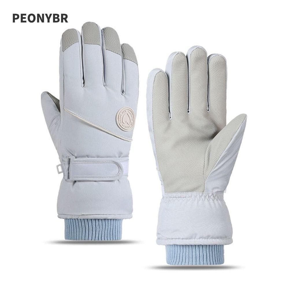 PEONYHOME Luvas De Esqui De Snowboard , Pelúcia Femininas À Prova De Vento Quentes De Inverno Neve Impermeáveis Com Tela