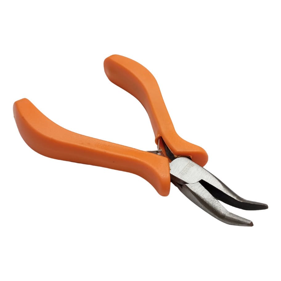 Alicate Ourives Bico Curvo Liso De Aço Bijou 115mm C Mola
