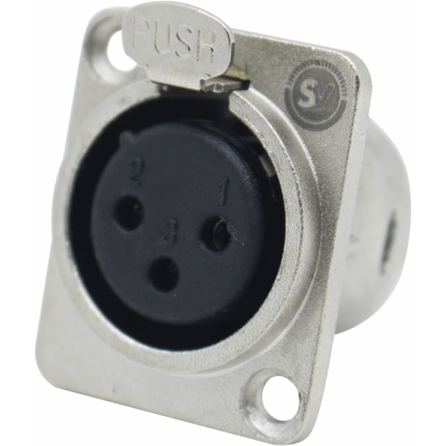 Conector XLR Painel Fêmea 3 Pinos Soundvoice XP03-FM