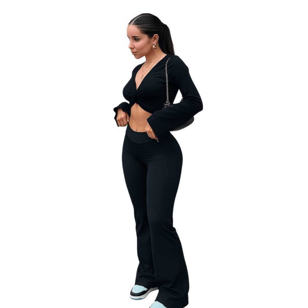 calça flare bailarina feminina grossa legging cintura