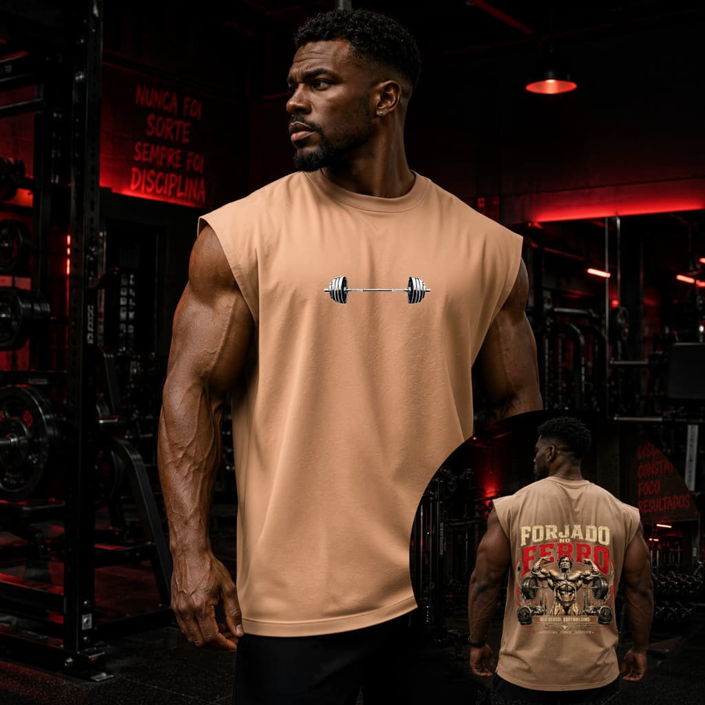 Kit Conjunto Treino Masculino Regata Machão Oversized + Short Bodybuilder