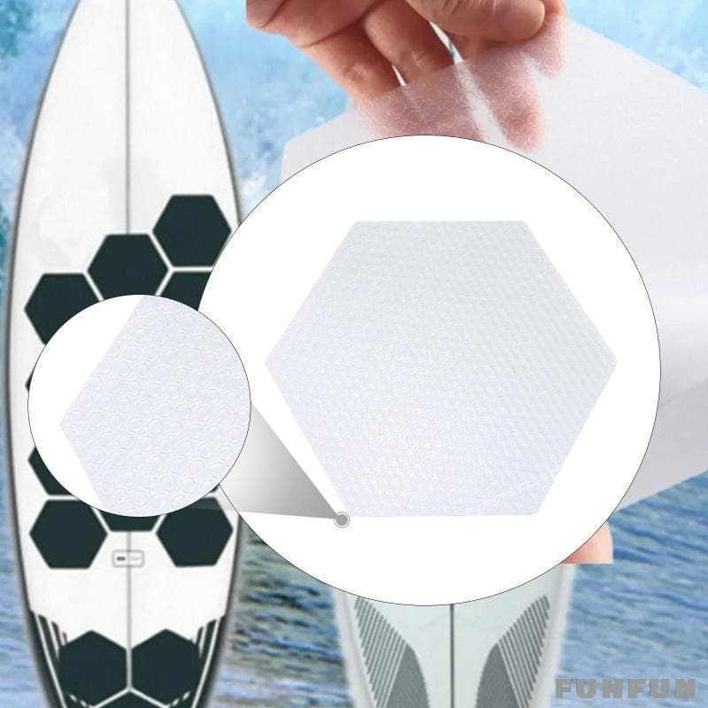 [Funfun] Surfpad Transparente Para Prancha De Surf , Antiderrapante , À Prova D'água , Tração Hexagonal , Pranchas De Re