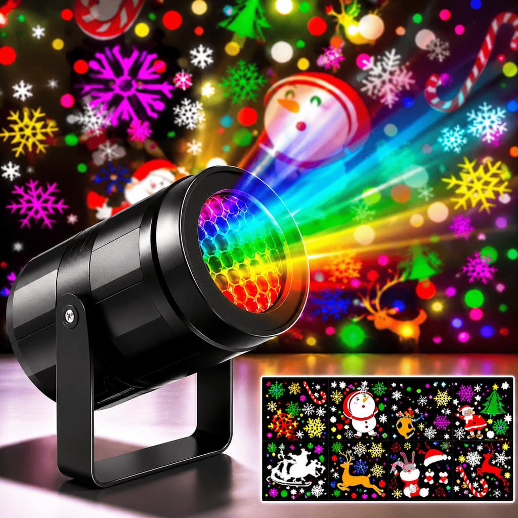Projetor Natalino Refletor Prova D'agua Varios Desenhos Natal Led Laser Decoração Luz Colorida Lâmpada Fachada Bivolt