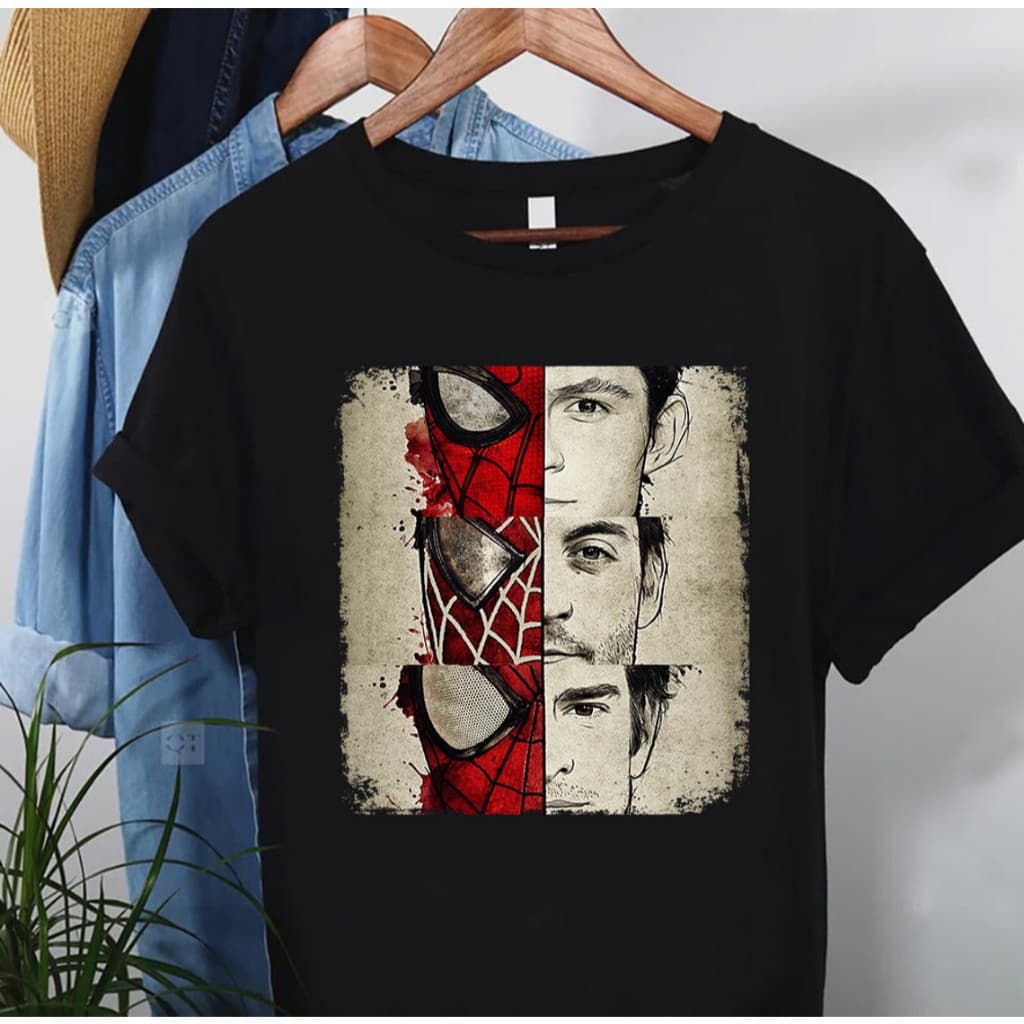 Camiseta Streetwear 100% Algodão Unissex Homem Aranha Peter Parker Rosto