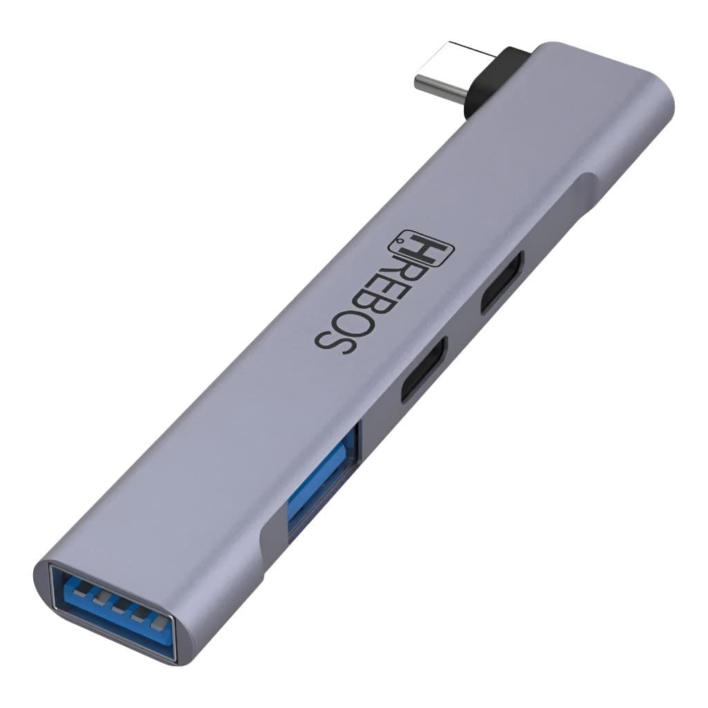 Hub Usb-c Extensor Adaptador 02 Portas Usb-a 2 Portas Usb-c Cinza